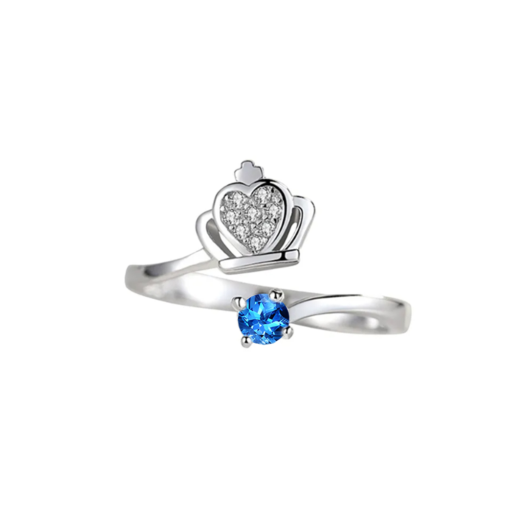 For Daughter - S925 Straighten Your Crown Solitaire Birthston Ring
