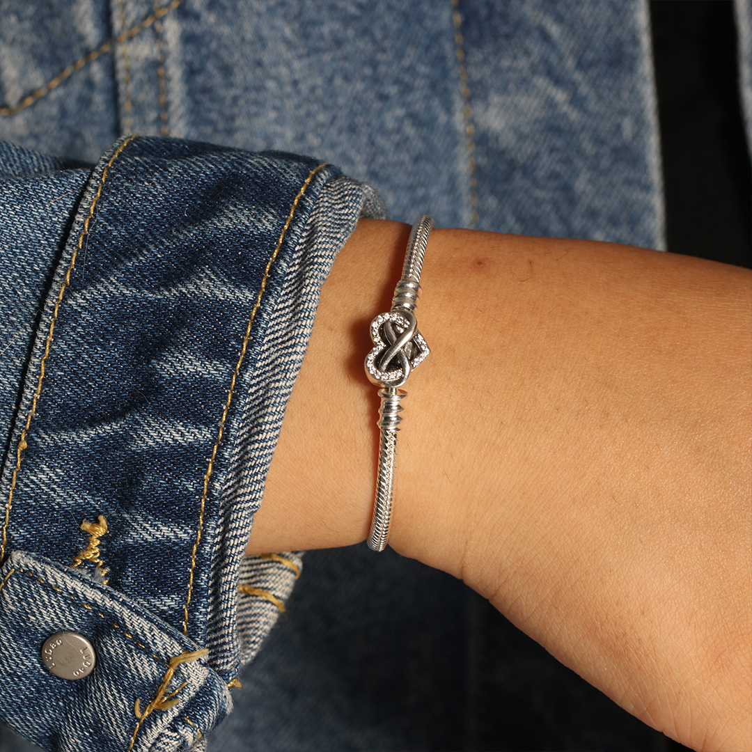 For Daughter - Mother And Daughter Forever Linked Together Infinite Love Snake Bone Chain Bracelet