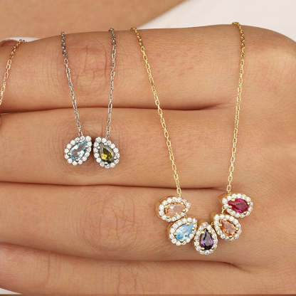 S925 Drop Shape Custom Necklace