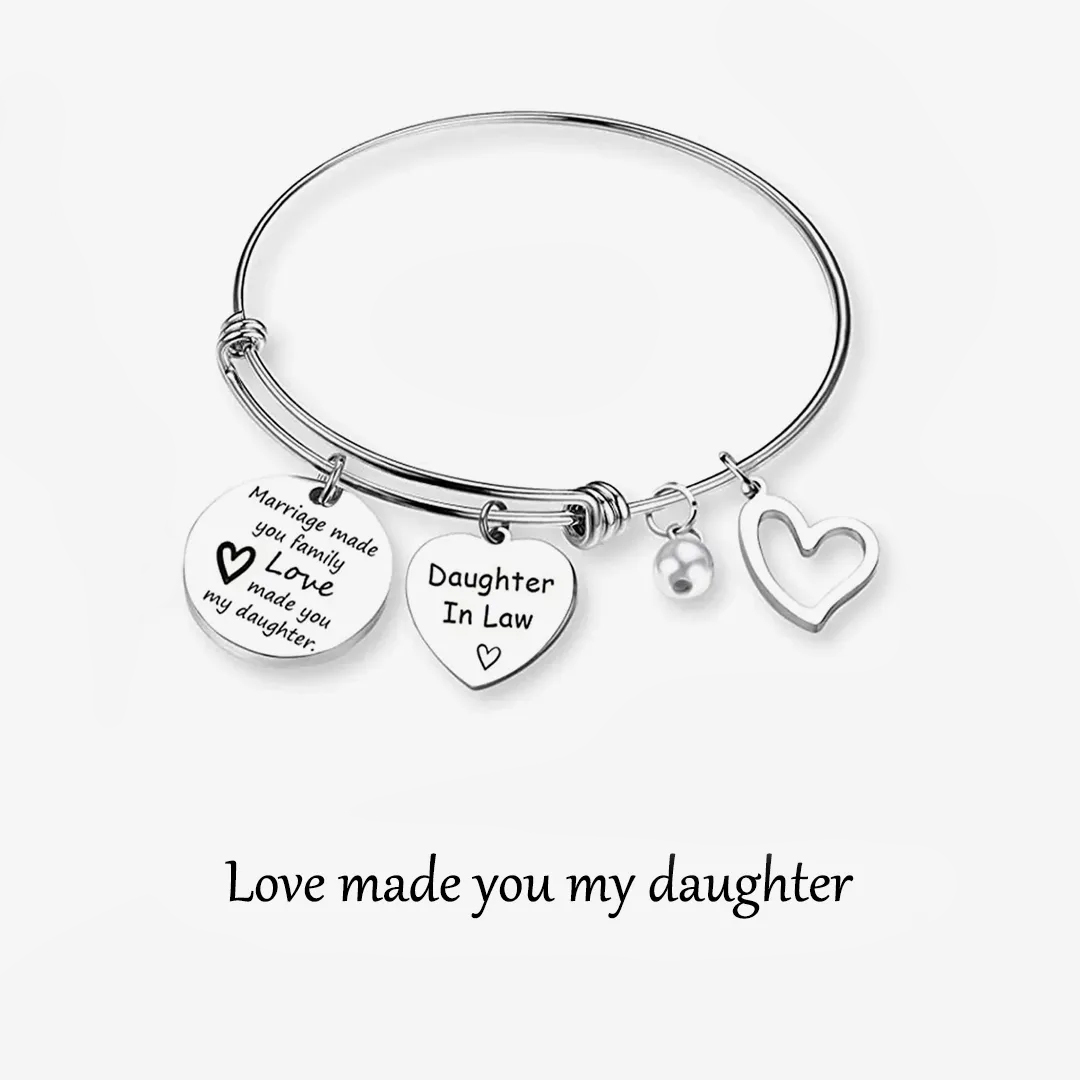 For Daughter-in-law - Marriage Made You Family Love Made You My Daughter Bangle Bracelet