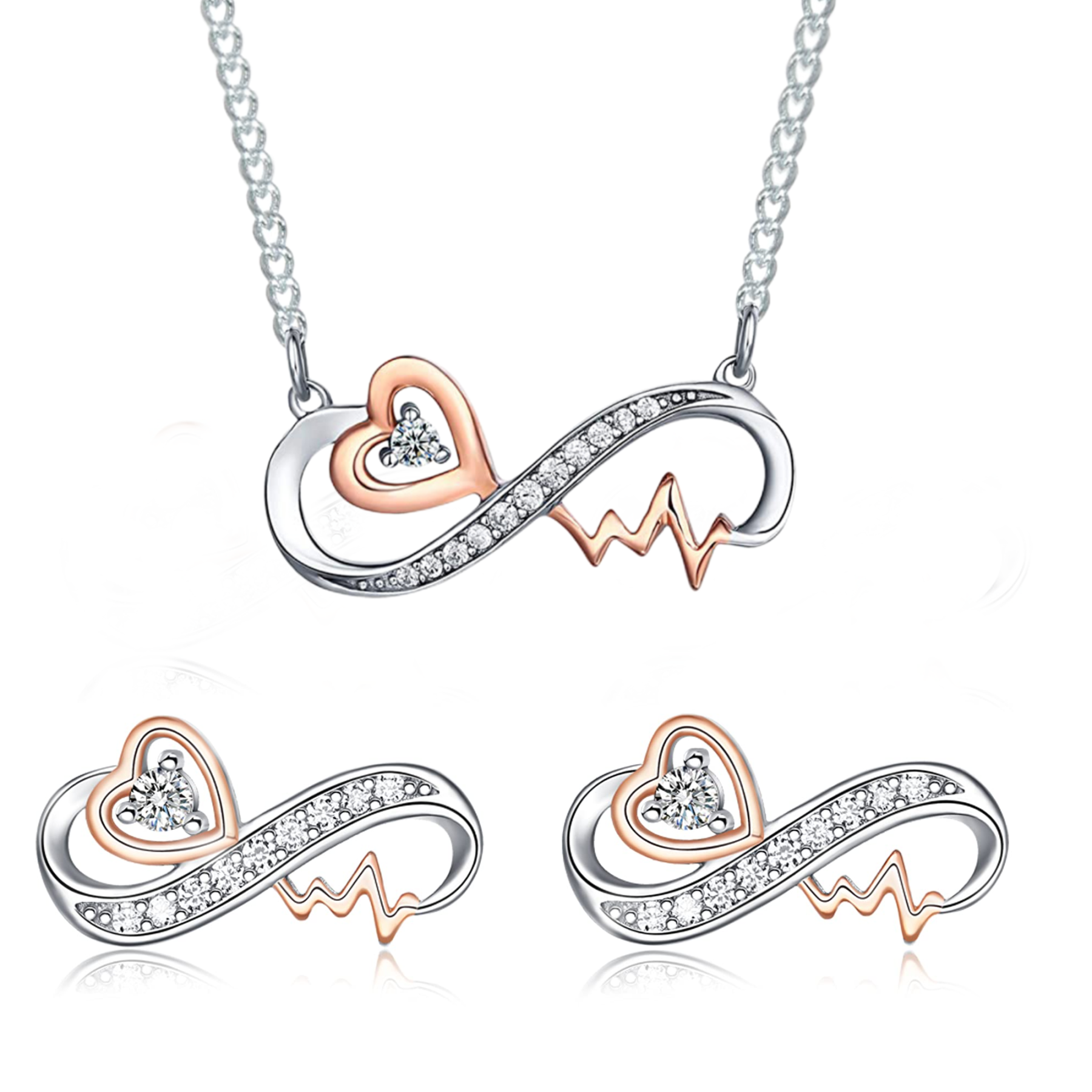 For Granddaughter - S925 Remember How Much You are Loved Infinity Heartbeat Necklace