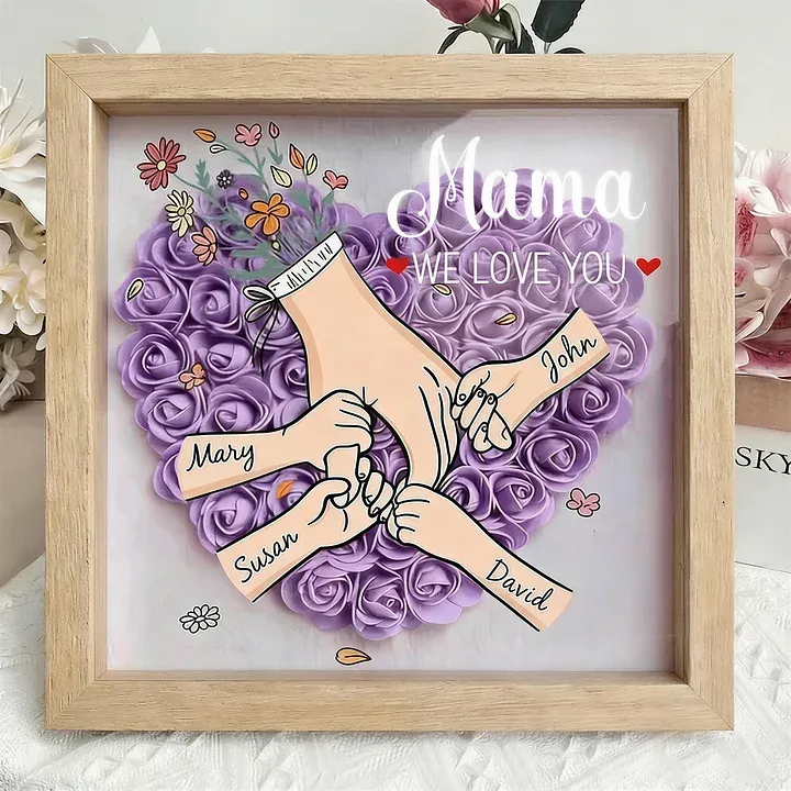 Personalized Flower Shadow Box for Mom & Grandma – A Mother's Day Gift She'll Keep