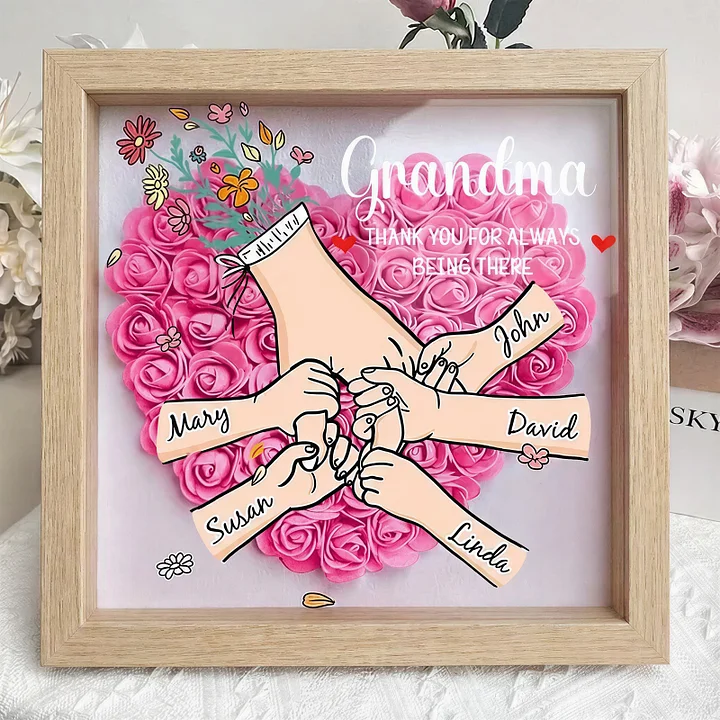 Personalized Flower Shadow Box for Mom & Grandma – A Mother's Day Gift She'll Keep
