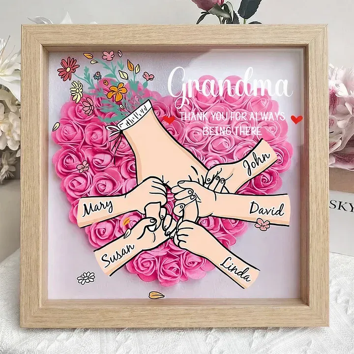 Personalized Flower Shadow Box for Mom & Grandma – A Mother's Day Gift She'll Keep