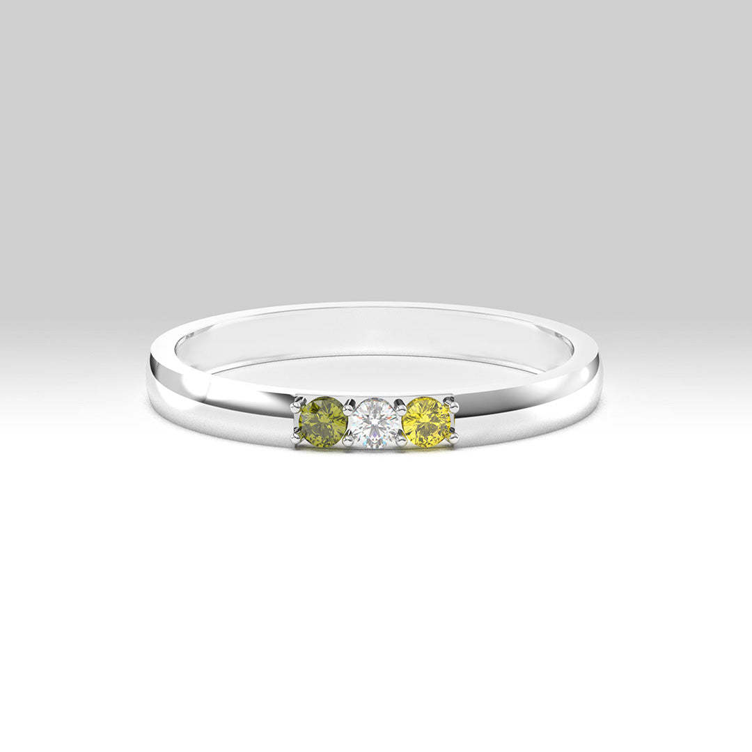 S925 Custom Birthstones Dainty Mini Ring
