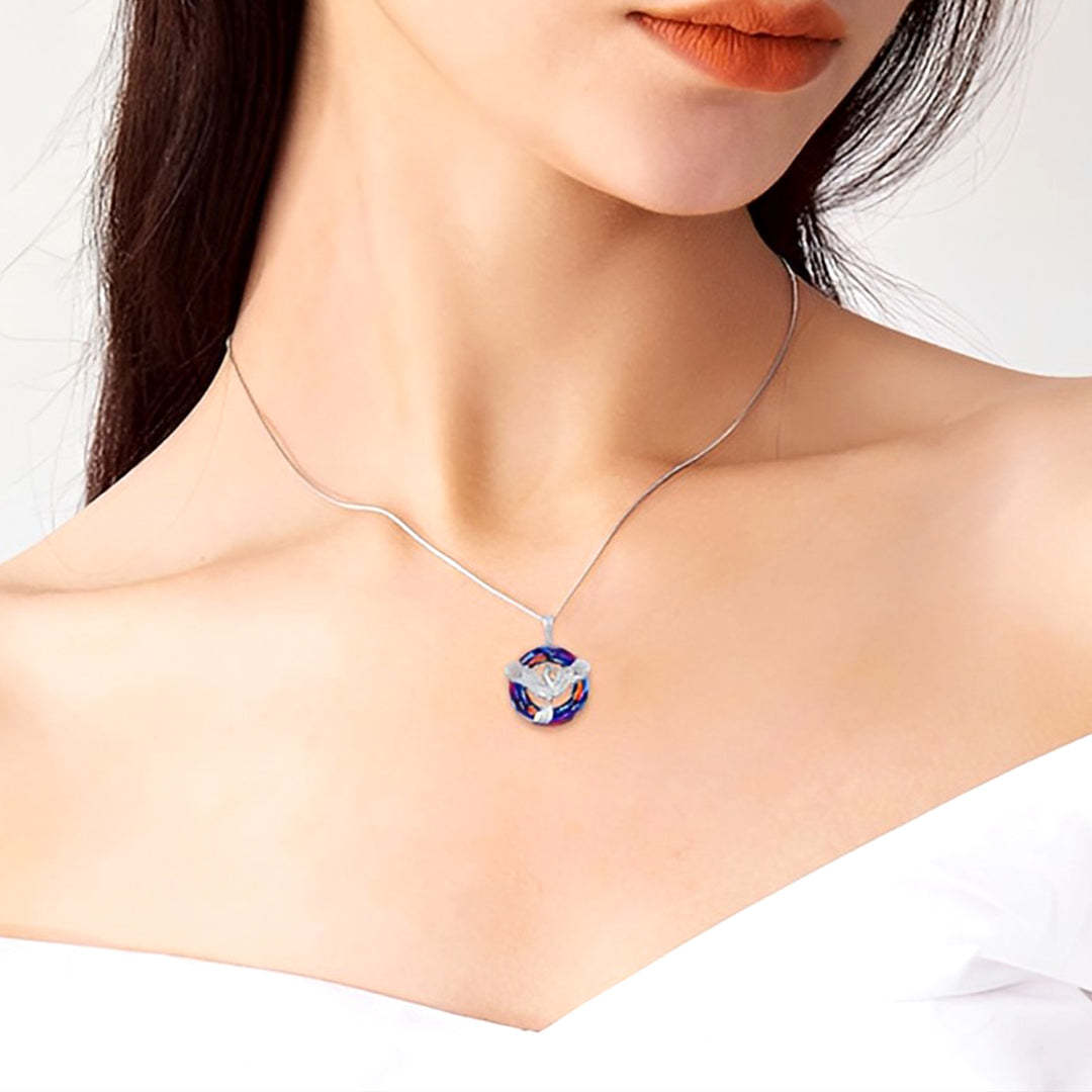 For Self - S925 The Fire Inside Me Burns Brighter Than The Fire Around Me Crystal Rising Phoenix Necklace
