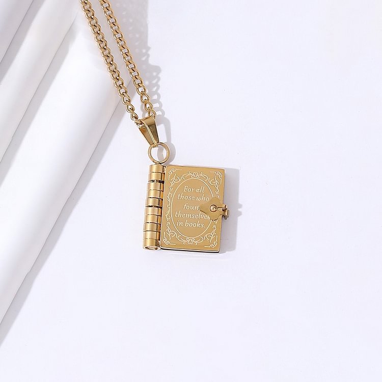 For All Those Who Found Themselves in Books Book Necklace