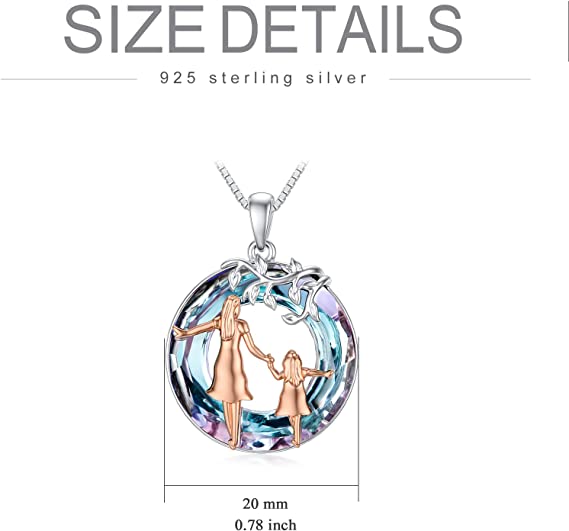 For Step-Daughter - S925 You are A Step That I am Grateful for Having Had to Experience Circle Crystal Necklace