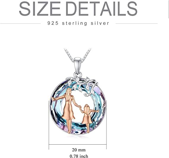 For Step-Daughter - S925 You are A Step That I am Grateful for Having Had to Experience Circle Crystal Necklace