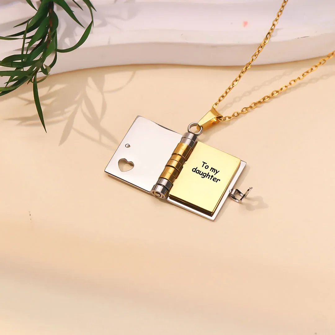 For Daughter - You're My Sunshine Book Necklace