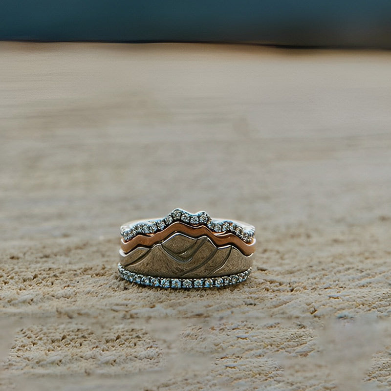 S925 Keep Climbing Mountain Ring