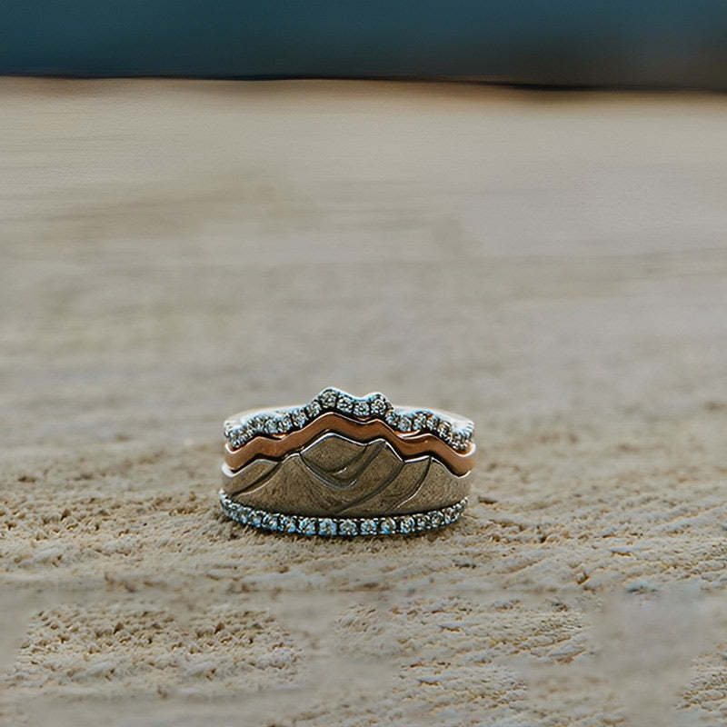 S925 Keep Climbing Mountain Ring