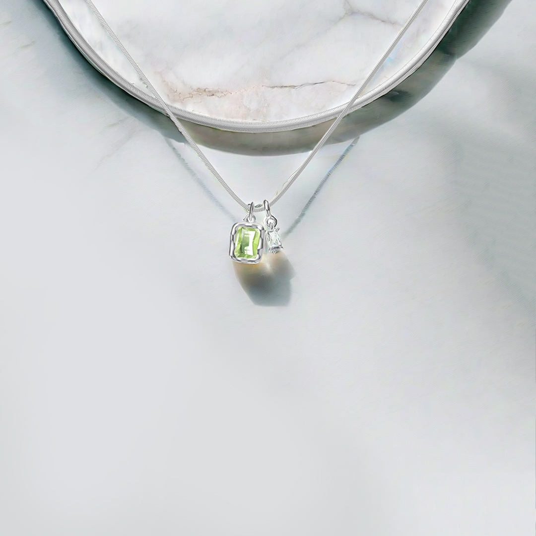 Mother And Daughter Forever Linked Together Custom Birthstones Layer Necklace