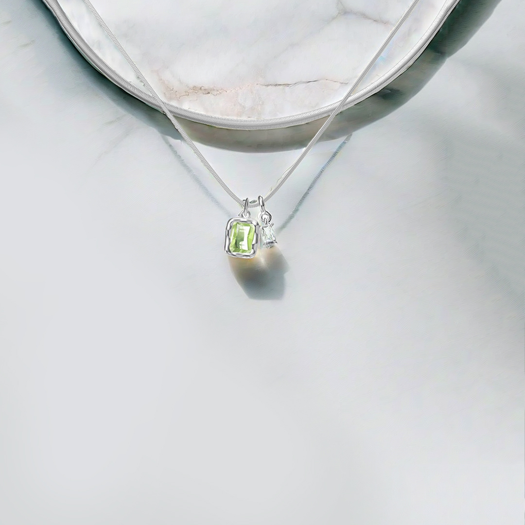 Mother And Daughter Forever Linked Together Custom Birthstones Layer Necklace