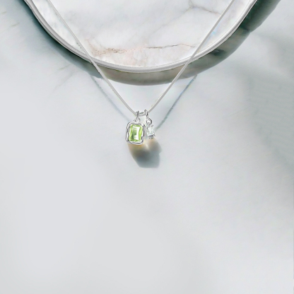 Mother And Daughter Forever Linked Together Custom Birthstones Layer Necklace