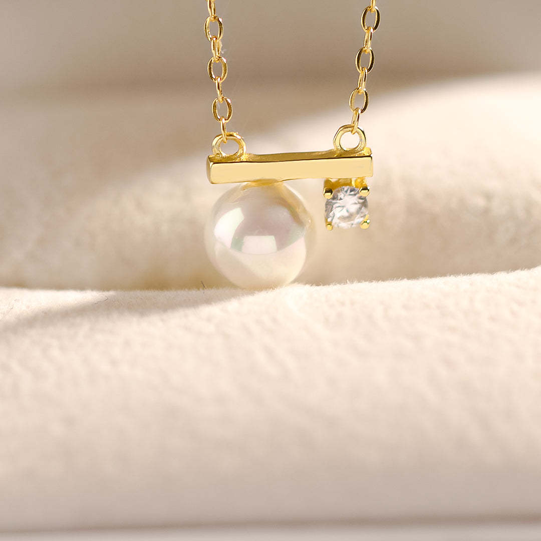 S925 Life is 90% How You React it Pearl Balance Necklace