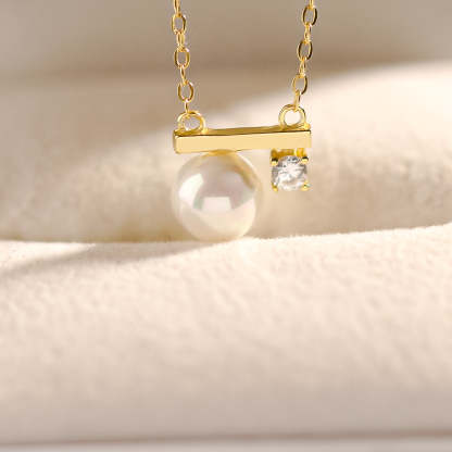 S925 Life is 90% How You React it Pearl Balance Necklace