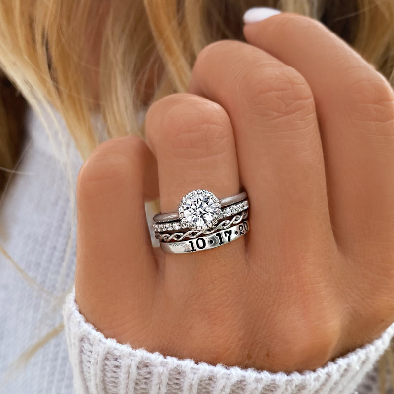Personalized Engagement Stackable Ring