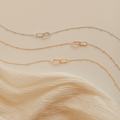 S925 Mother & Daughter Forever Linked Together Thin Hoop Necklace
