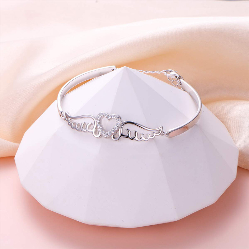 For Memorial - To My Mother In Heaven Angel Wings Bracelet