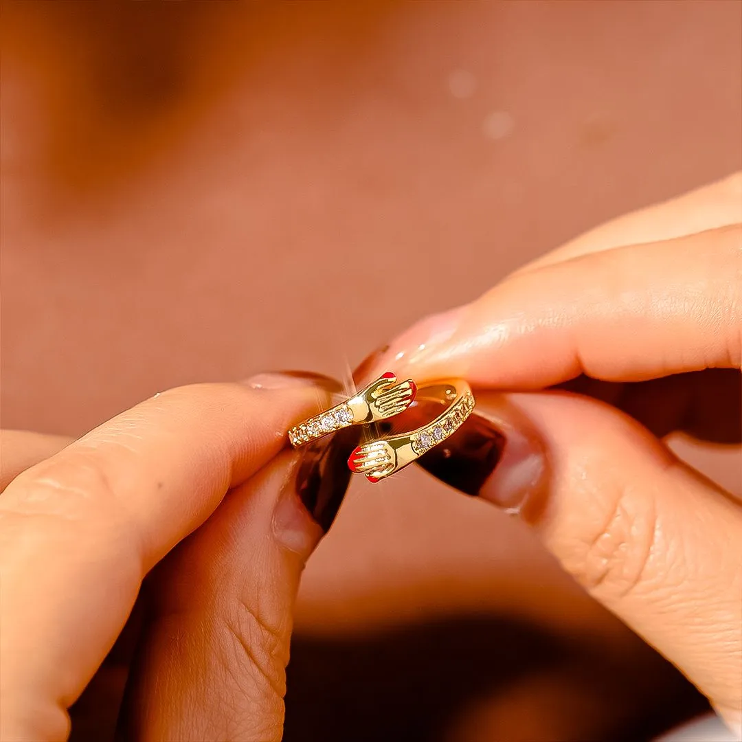 For Granddaughter - S925 I'm Always Ready to Take You in My Arms and Hold You Close Hug Ring