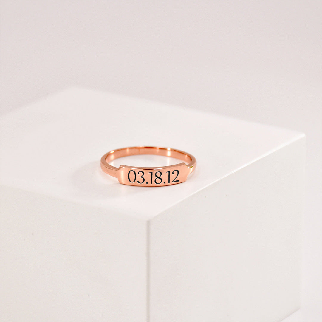 Custom Delicate Dainty Bar Ring
