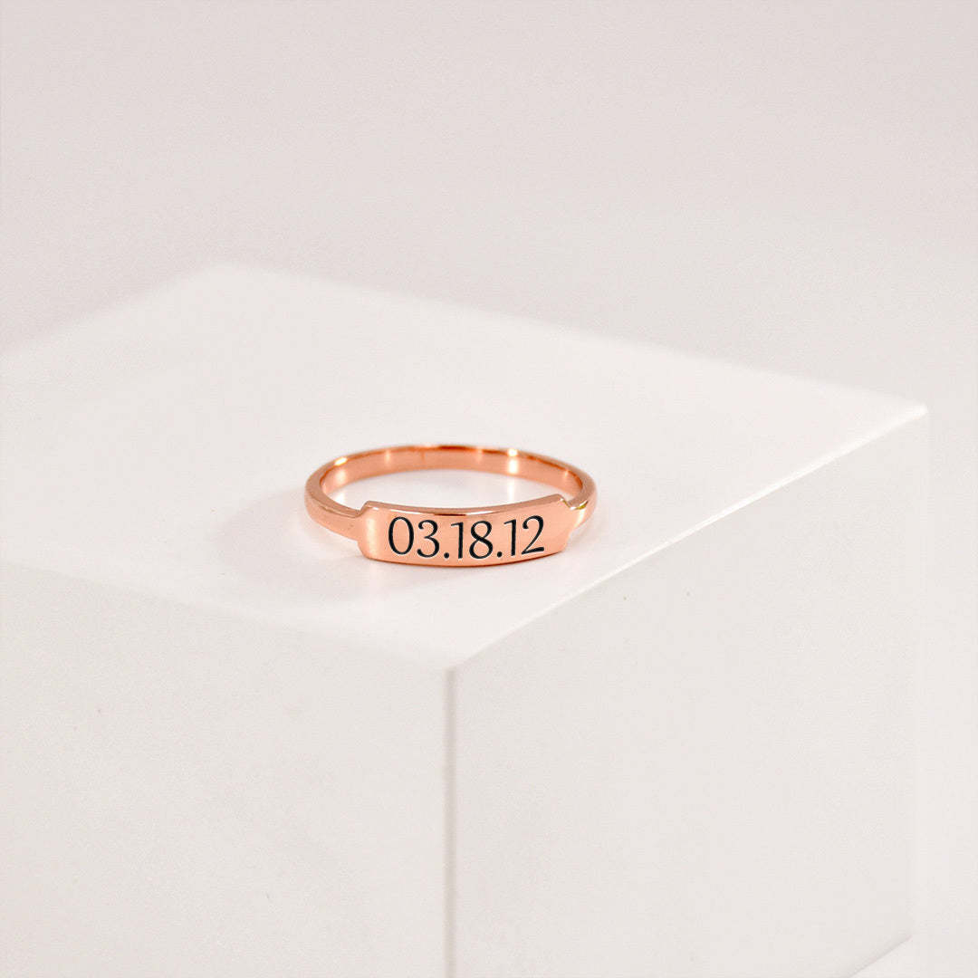 Custom Delicate Dainty Bar Ring
