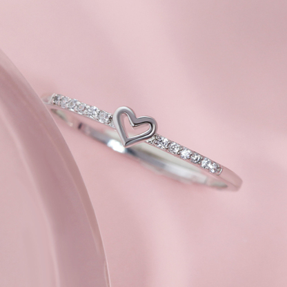 For Daughter - S925 You Are Always In Mine Simple Hollow Heart Ring