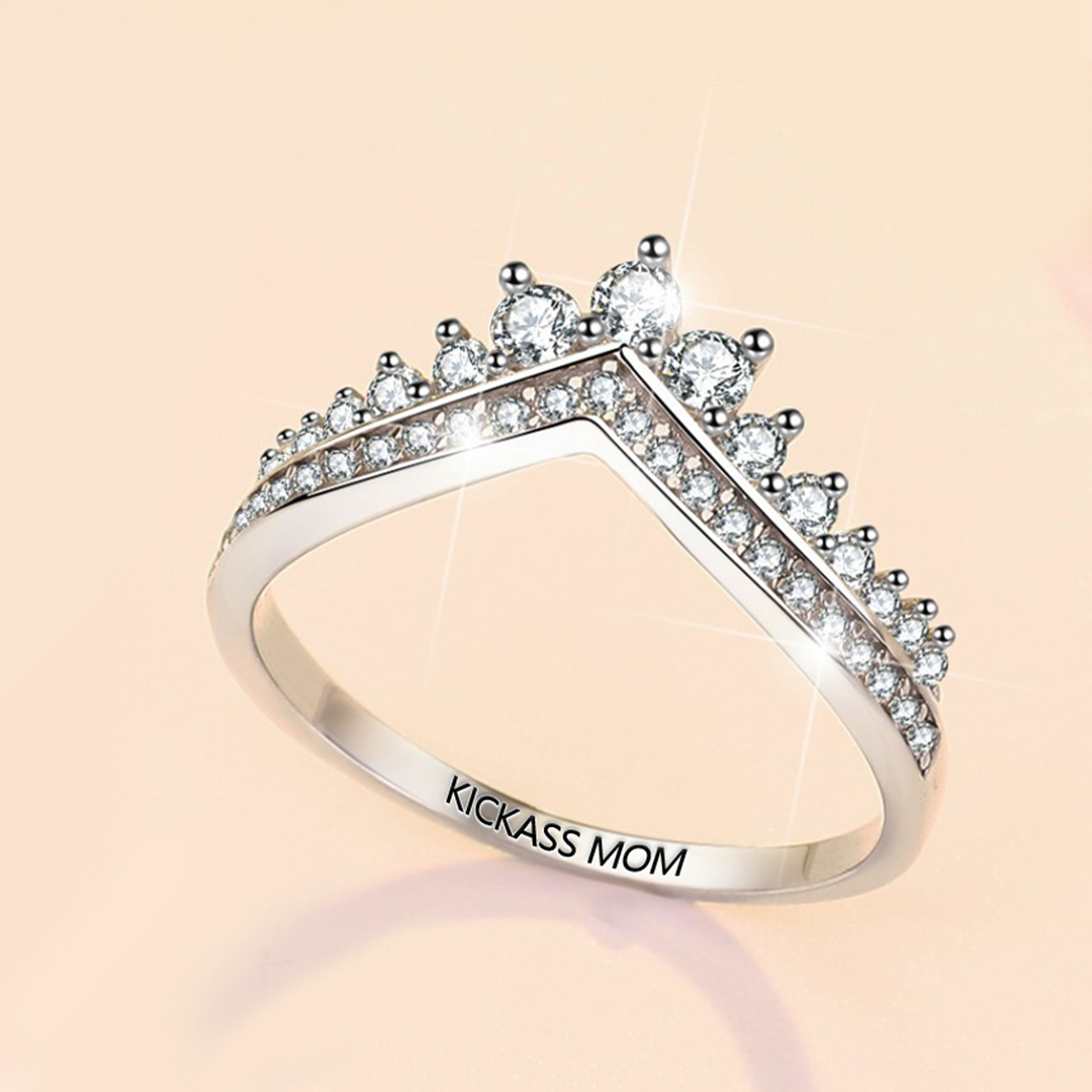 S925 Awesome Mother and Daughter Crown Ring