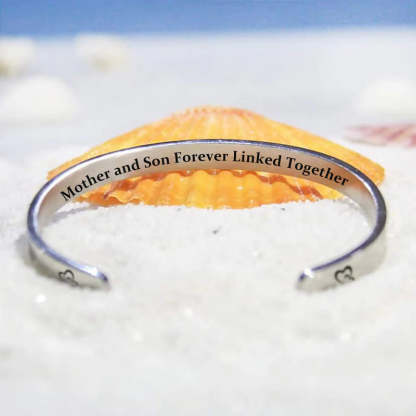 Mother and Daughter Forever Linked Together Double Hearts Cuff Bracelet