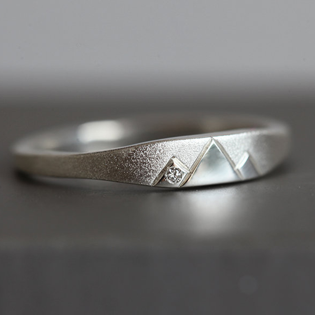 S925 Keep Climbing A Diamond Peak Ring