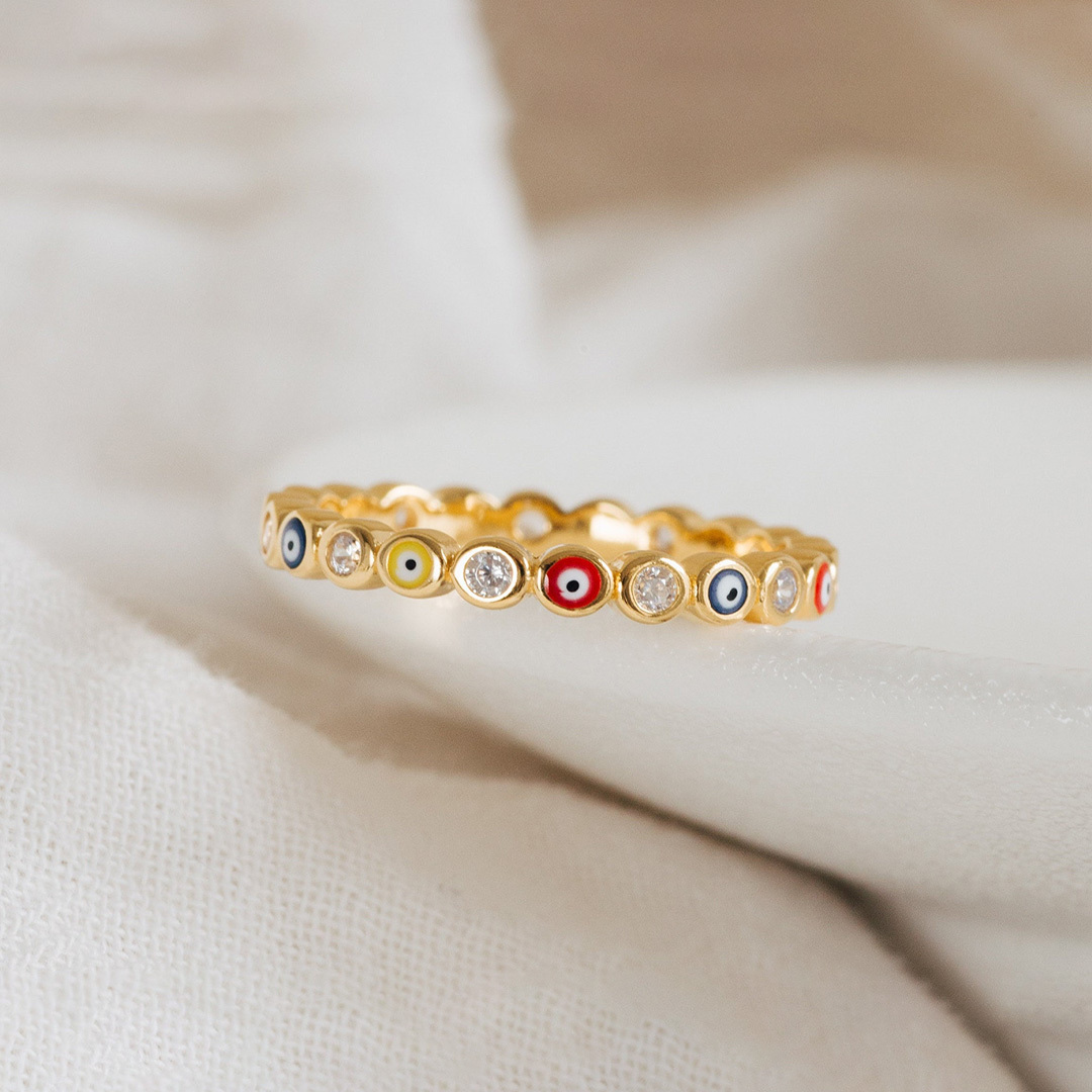 May You Always Be Protected Evil Eye  Ring