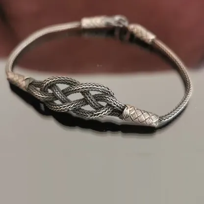 For Son/ Grandson - Mother/ Grandmother And Son/ Grandson Forever Linked Together Celtic Knot Braided Bracelet