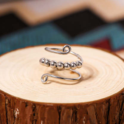 Warrior Circle Bead Sterling Silver Ring
