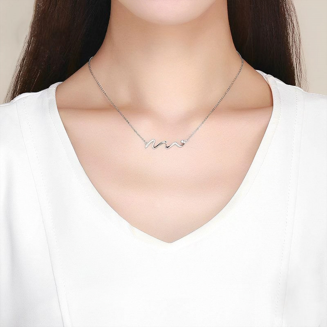 For Badass Daughter - S925 Diamond Wave Necklace