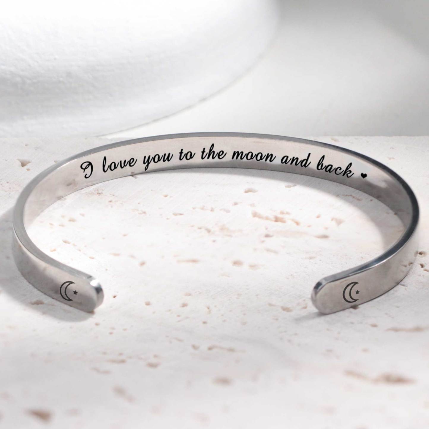 I Love You To The Moon And Back Cuff Bracelet