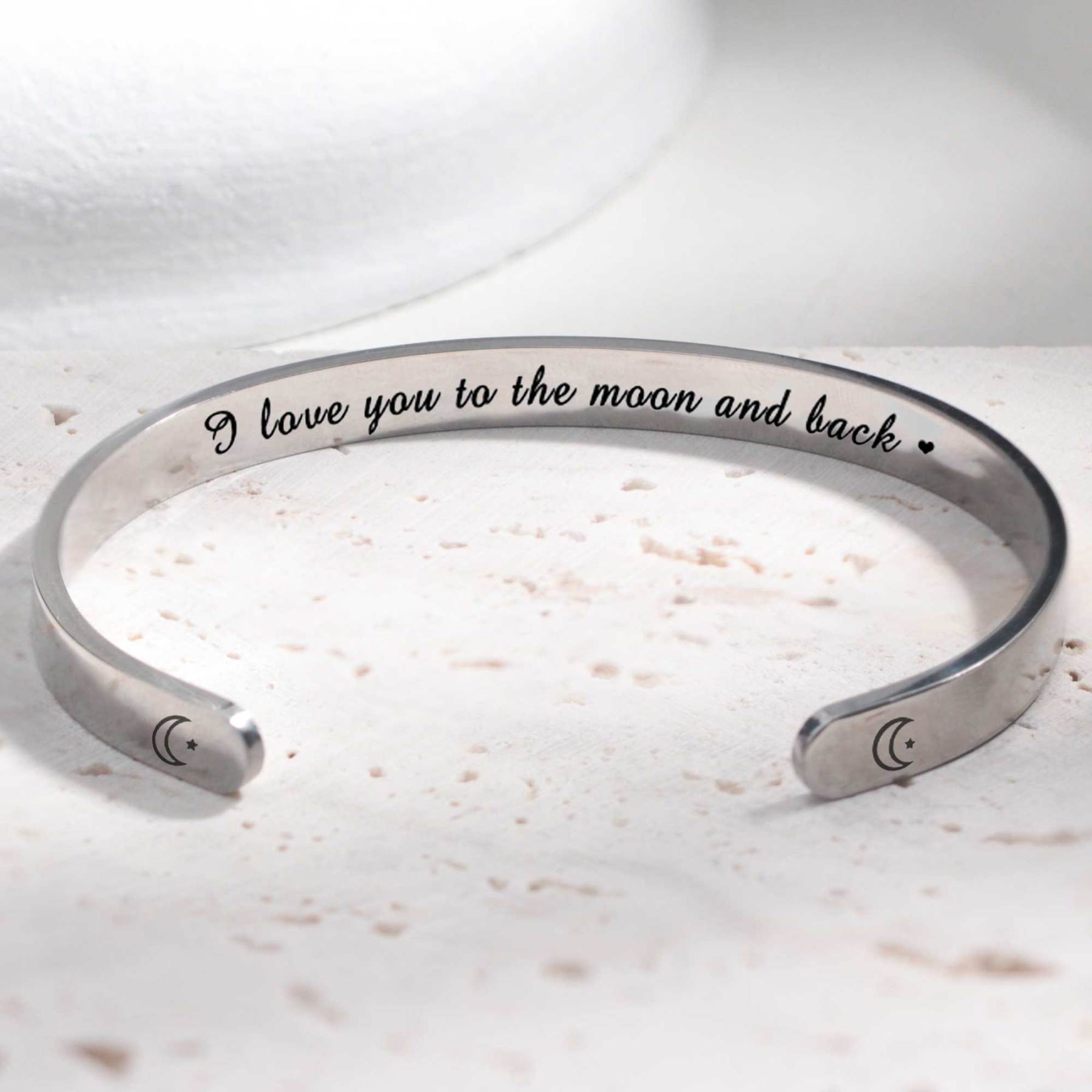 I Love You To The Moon And Back Cuff Bracelet