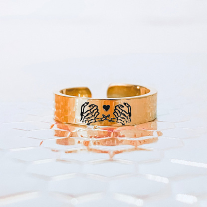 For Friend - S925 You Are My Ride or Die Skeleton Pinky Promise Ring