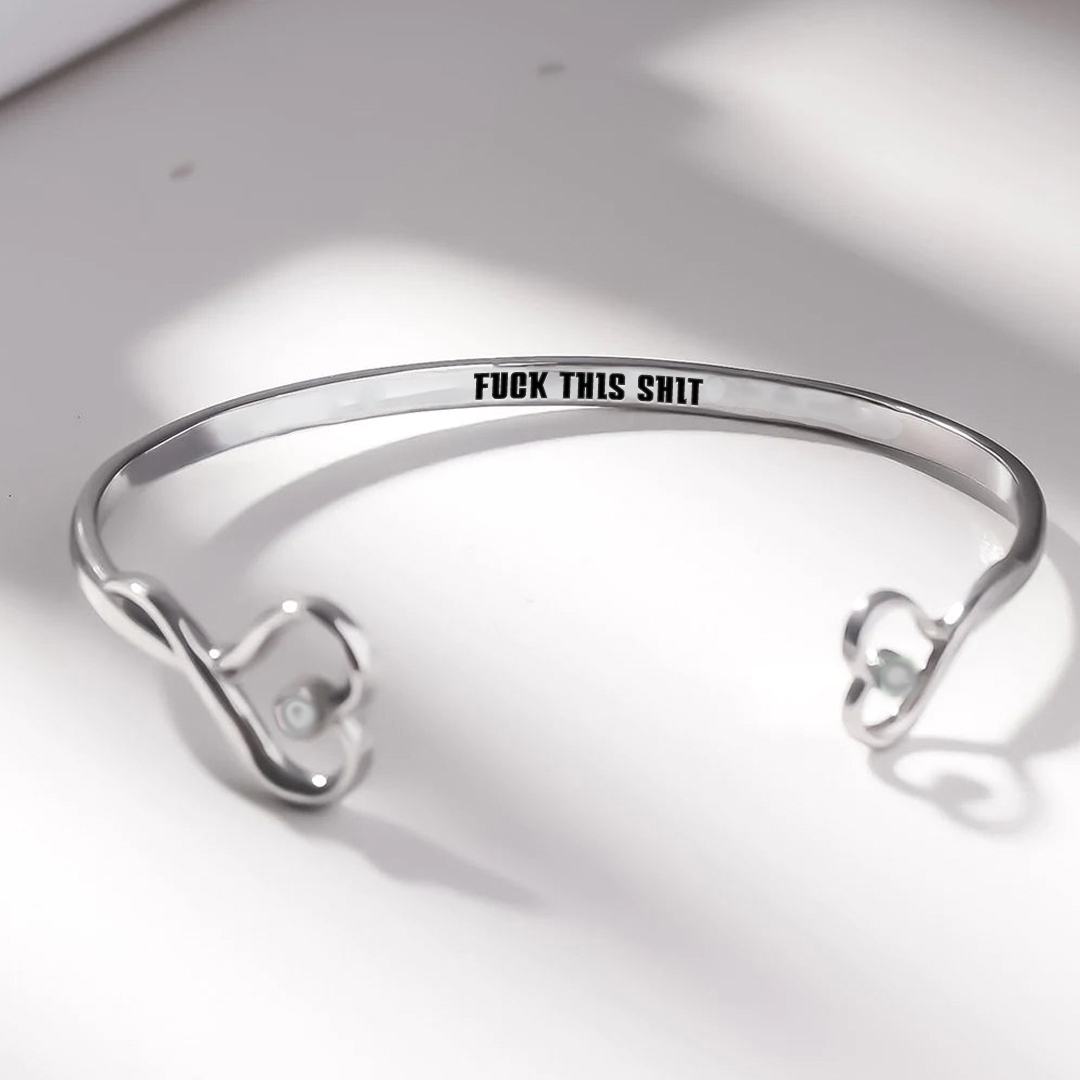 Fuck This Shit Double Hearts Bracelet