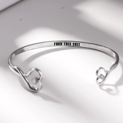 Fuck This Shit Double Hearts Bracelet