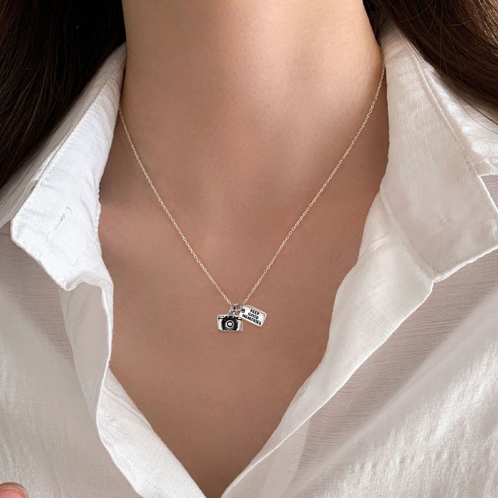 Life Is Like A Camera Card Message Necklace