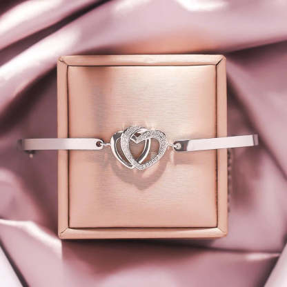Forever Linked Together Double Heart Bracelet