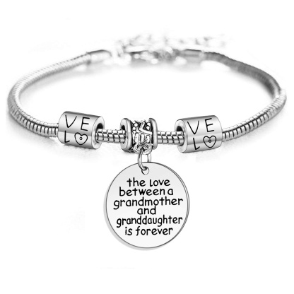 For Granddaughter - S925 Always Keep Me In Your Heart Grandparents And Grandchildren Love Eternal Pendant Bracelet