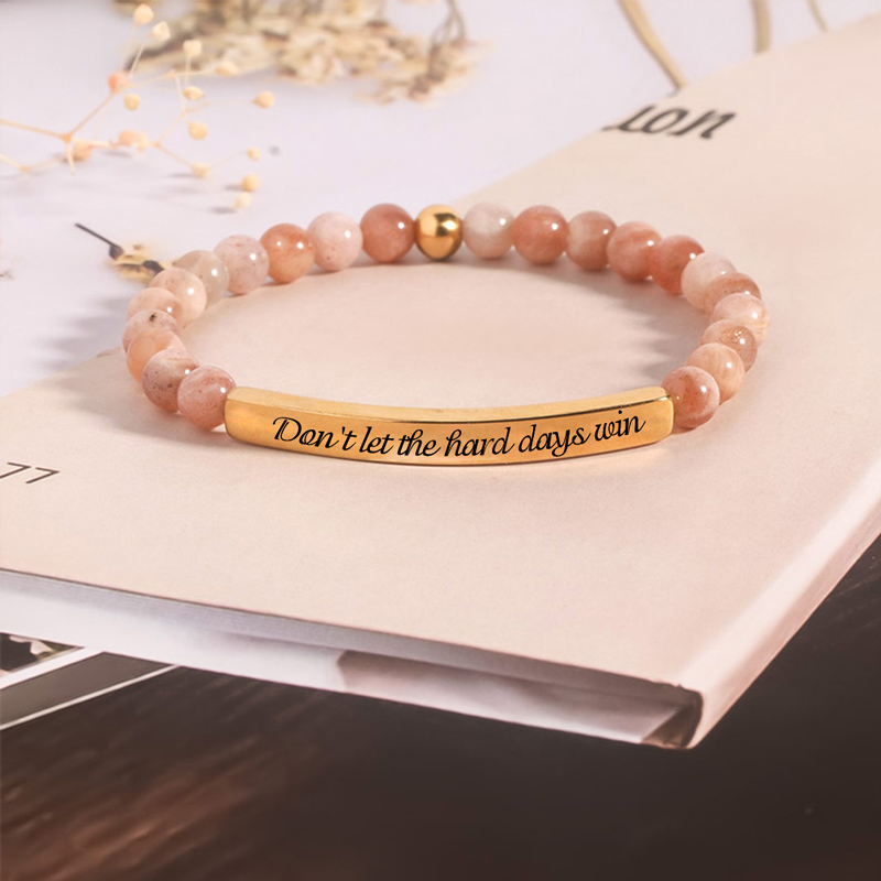 When The Days Get Hard, Don't Let Them Win Bead Lettering Bracelet