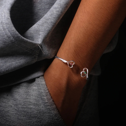 The Love Between Aunt & Niece Is Forever Double Hearts Custom Birthstones Bracelet