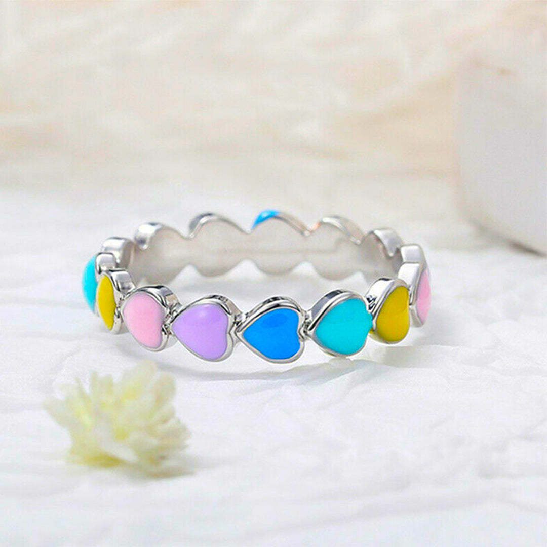 For Love - I Love You Until Infinity Runs Out Colorful Heart Ring