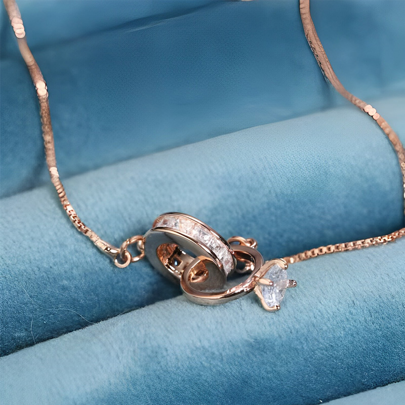 For Wife - S925 I Love You Forever And Always Interlocking Diamond Bracelet