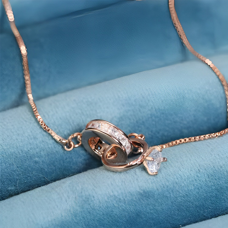 For Wife - S925 I Love You Forever And Always Interlocking Diamond Bracelet