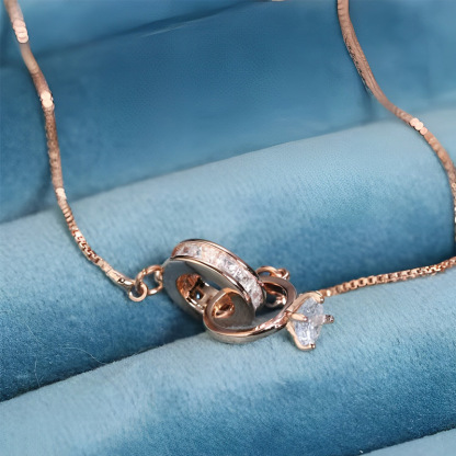 For Wife - S925 I Love You Forever And Always Interlocking Diamond Bracelet