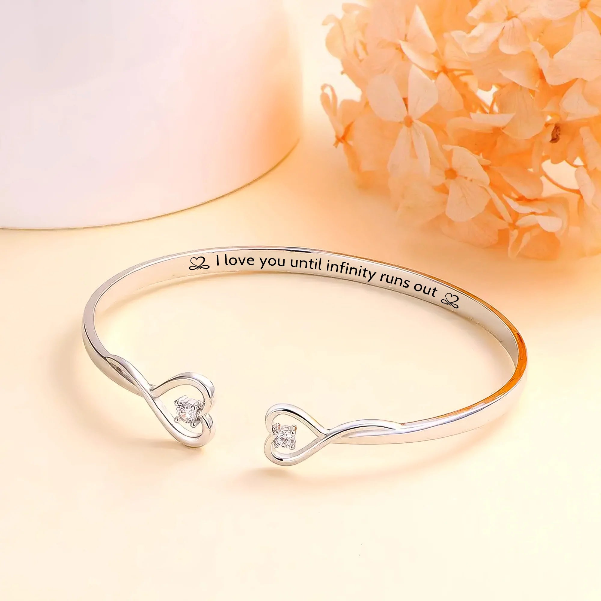 For Love - I love You Until Infinity Runs Out Heart Bracelet